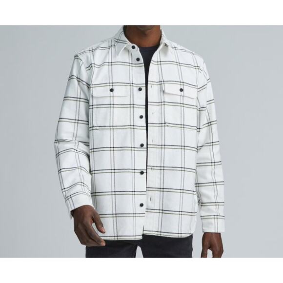 Everlane Men’s Heavyweight New Overshirt White Windowpane Plaid Size Small - Picture 1 of 9